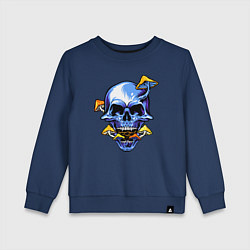 Свитшот хлопковый детский Skull & Mushrooms, цвет: тёмно-синий