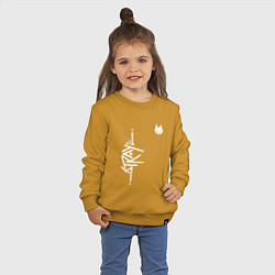 Свитшот хлопковый детский Stray: Vertical Logo, цвет: горчичный — фото 2