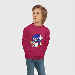 Свитшот хлопковый детский Blue Hedgehog, цвет: маджента — фото 2
