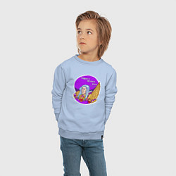 Свитшот хлопковый детский А ещё я люблю фиолетовый контур, футболки, цвет: мягкое небо — фото 2