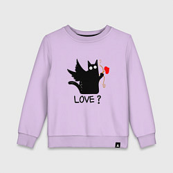 Детский свитшот LOVE CAT WHAT cat