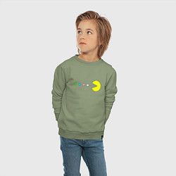Свитшот хлопковый детский Pac - man Для пары, цвет: авокадо — фото 2