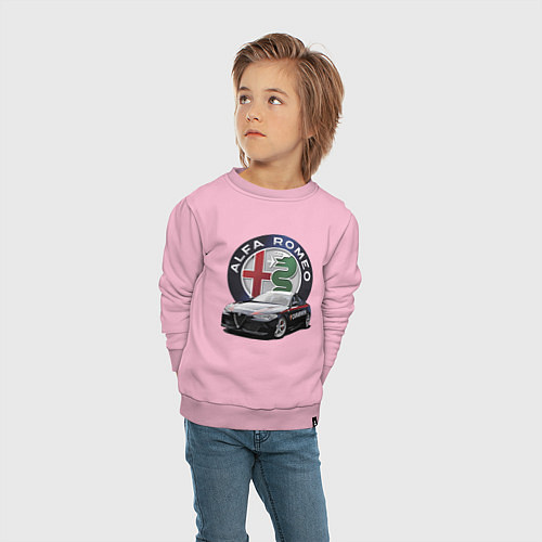 Детский свитшот Alfa Romeo Carabinieri / Светло-розовый – фото 4
