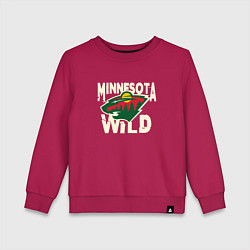 Свитшот хлопковый детский Миннесота Уайлд, Minnesota Wild, цвет: маджента