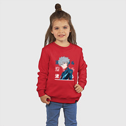 Свитшот хлопковый детский Евангелион Neon Genesis Evangelion, Kaworu Nagisa, цвет: красный — фото 2