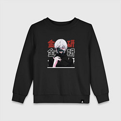 Свитшот хлопковый детский Токийский гуль Tokyo Ghoul, Ken Kaneki Канеки Кен, цвет: черный