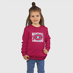 Свитшот хлопковый детский Монреаль Канадиенс, Montreal Canadiens, цвет: маджента — фото 2