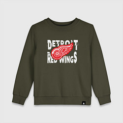 Свитшот хлопковый детский Детройт Ред Уингз Detroit Red Wings, цвет: хаки