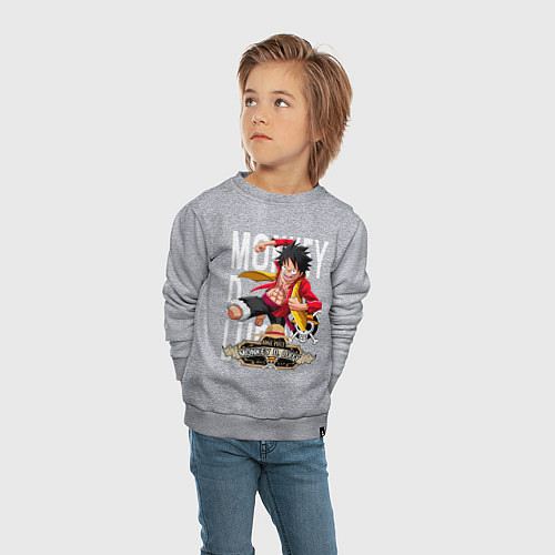Детский свитшот One Piece Monkey Большой Куш Манки / Меланж – фото 4
