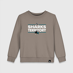 Свитшот хлопковый детский SHARKS TERRITORY САН-ХОСЕ ШАРКС, цвет: утренний латте