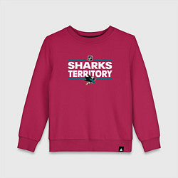 Свитшот хлопковый детский SHARKS TERRITORY САН-ХОСЕ ШАРКС, цвет: маджента