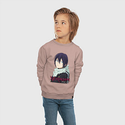 Свитшот хлопковый детский Yato blue eyes, цвет: пыльно-розовый — фото 2