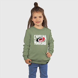 Свитшот хлопковый детский Каролина Харрикейнз, Carolina Hurricanes, цвет: авокадо — фото 2