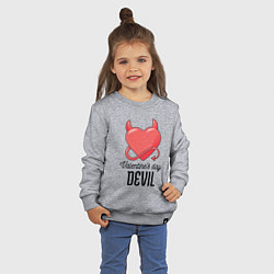 Свитшот хлопковый детский Valentines Day Devil, цвет: меланж — фото 2
