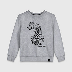Свитшот хлопковый детский Тигр со спины, цвет: меланж