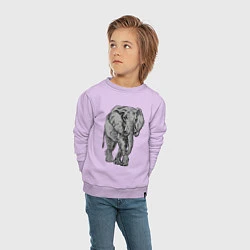 Свитшот хлопковый детский Огромный могучий слон, цвет: лаванда — фото 2