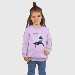 Свитшот хлопковый детский Акула - топ менеджер, цвет: лаванда — фото 2