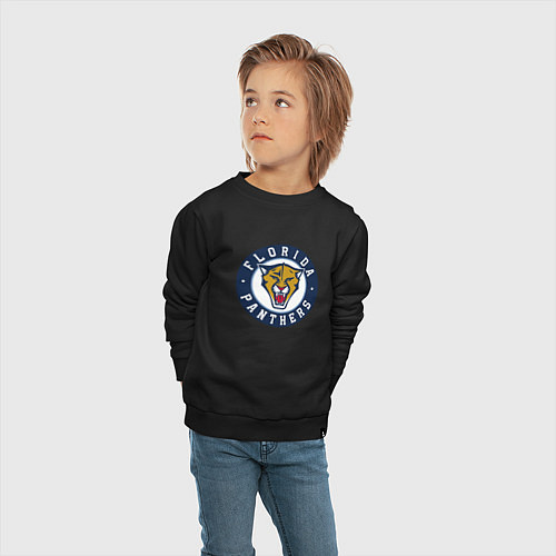 Детский свитшот Florida Panthers Флорида Пантерз Логотип / Черный – фото 4