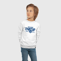Свитшот хлопковый детский Toronto Maple Leafs We want the cup Торонто Мейпл, цвет: белый — фото 2