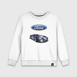 Свитшот хлопковый детский Ford Racing team, цвет: белый