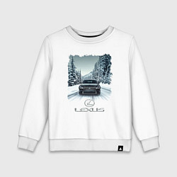 Свитшот хлопковый детский Lexus - зимняя дорога, цвет: белый