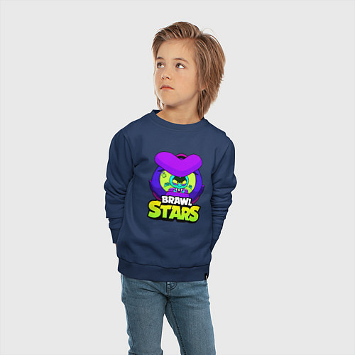 Детский свитшот ЕВА EVE Brawl stars Космическая блоха / Тёмно-синий – фото 4