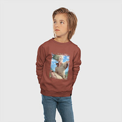 Свитшот хлопковый детский Радостный Сэнку, цвет: кирпичный — фото 2