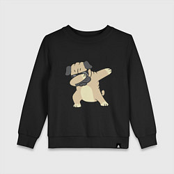 Детский свитшот Дэббинг мопс в чёрных очках - Dabbing dog