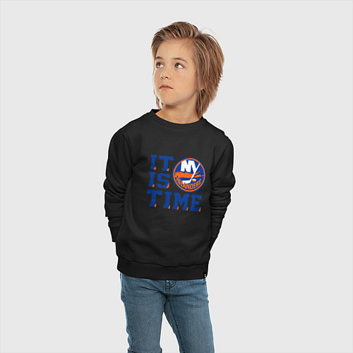 Детский свитшот It Is New York Islanders Time Нью Йорк Айлендерс / Черный – фото 4