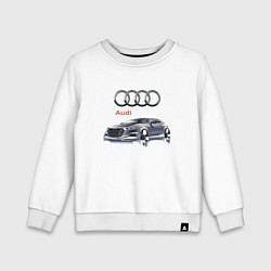 Свитшот хлопковый детский Audi Germany Car, цвет: белый