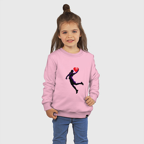 Детский свитшот Сердце Баскетболиста / Светло-розовый – фото 3