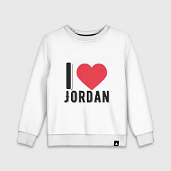 Свитшот хлопковый детский I Love Jordan, цвет: белый