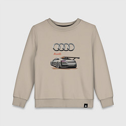 Свитшот хлопковый детский Audi Racing team, цвет: миндальный