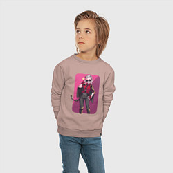 Свитшот хлопковый детский Великолепная Джасти, цвет: пыльно-розовый — фото 2