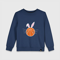 Свитшот хлопковый детский Basketball Bunny, цвет: тёмно-синий
