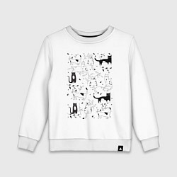 Свитшот хлопковый детский Cats Pattern, цвет: белый