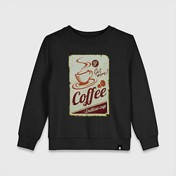 Свитшот хлопковый детский Coffee Cup Retro, цвет: черный