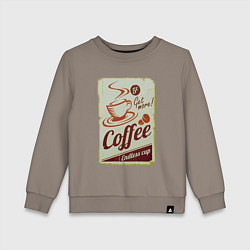 Свитшот хлопковый детский Coffee Cup Retro, цвет: утренний латте