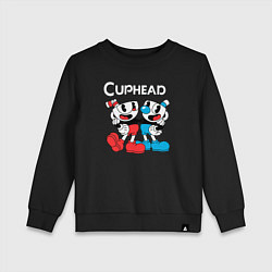 Свитшот хлопковый детский Cuphead Чашечки, цвет: черный