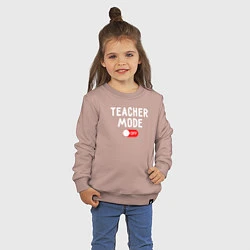Свитшот хлопковый детский Учительский мод отключен, цвет: пыльно-розовый — фото 2