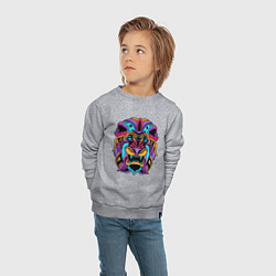 Свитшот хлопковый детский Color lion Neon, цвет: меланж — фото 2