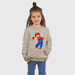 Свитшот хлопковый детский Марио - крутейший гольфист Super Mario, цвет: миндальный — фото 2