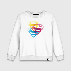 Свитшот хлопковый детский Лого Супермена, цвет: белый