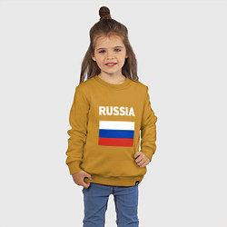 Свитшот хлопковый детский Russian Flag, цвет: горчичный — фото 2