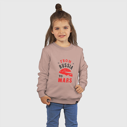 Детский свитшот Из России на Марс / Пыльно-розовый – фото 3