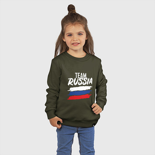 Детский свитшот Team - Russia / Хаки – фото 3