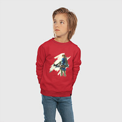 Свитшот хлопковый детский Link с луком, цвет: красный — фото 2