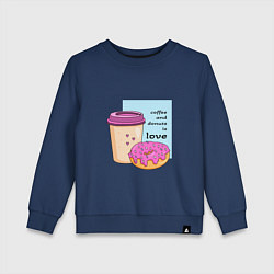 Детский свитшот Кофе и пончики - это любовь