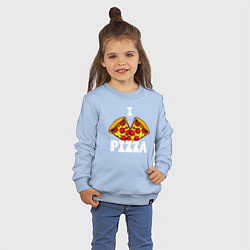 Свитшот хлопковый детский Я люблю пиццу 2 слайса, цвет: мягкое небо — фото 2