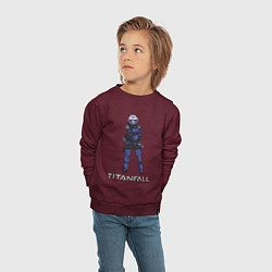 Свитшот хлопковый детский TITANFALL BLUE ART титанфолл, цвет: меланж-бордовый — фото 2